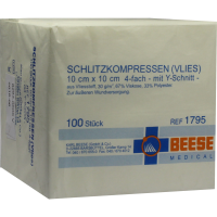 SCHLITZKOMPRESSEN Vlies 10x10 cm unsteril 4fach