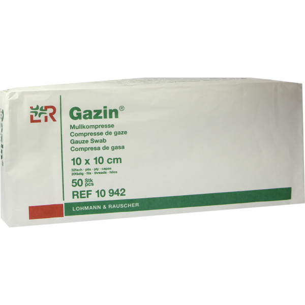 GAZIN Mullkomp.10x10 cm unsteril 32fach Op