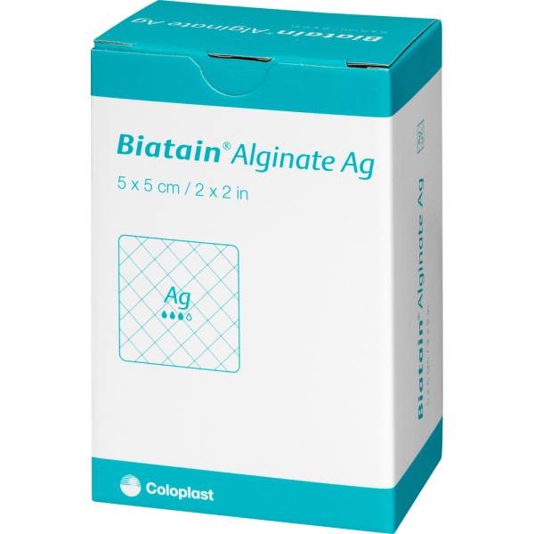 BIATAIN Alginate Ag Kompressen 5x5 cm mit Silber