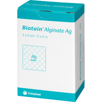 BIATAIN Alginate Ag Kompressen 5x5 cm mit Silber