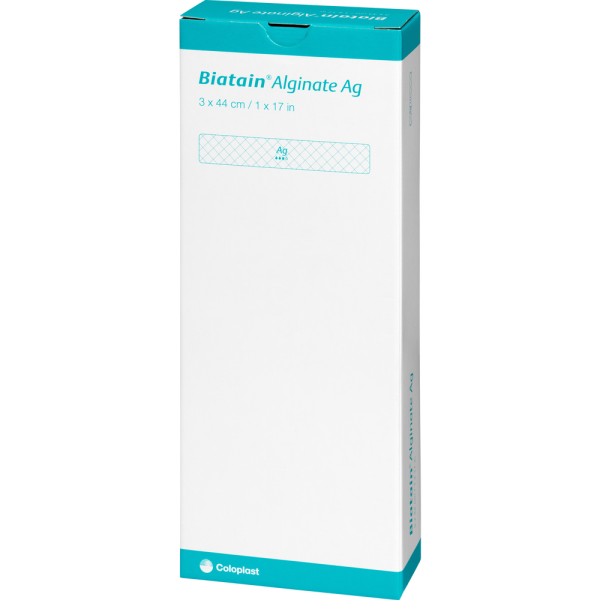 BIATAIN Alginate Ag Tamponade 3x44 cm mit Silber