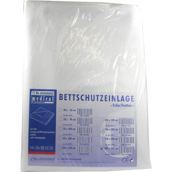 BETTSCHUTZEINLAGE Folie Frottee 200x200 cm