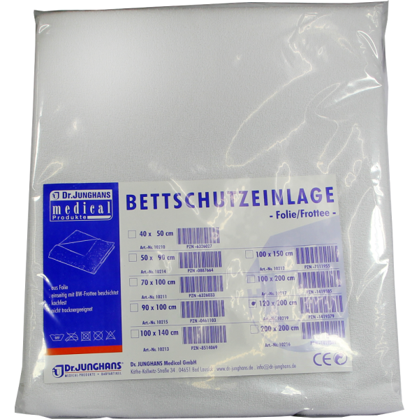 BETTSCHUTZEINLAGE Folie Frottee 120x200 cm