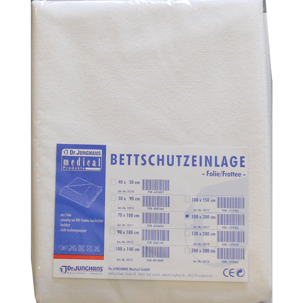 BETTSCHUTZEINLAGE Folie Frottee 100x200 cm