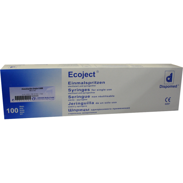 EINMALSPRITZE 2 ml Luer Ecoject