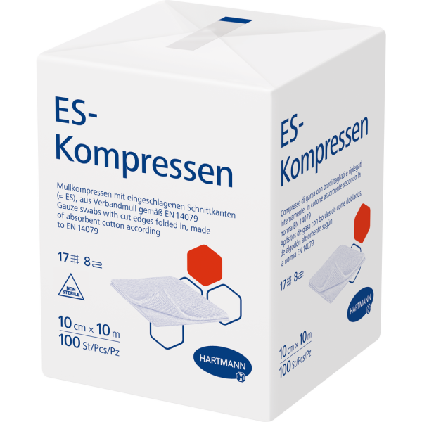 ES-KOMPRESSEN unsteril 10x10 cm 8fach