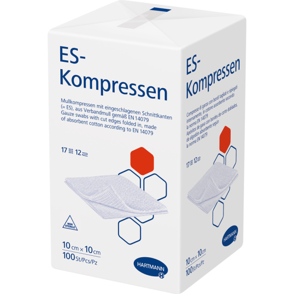 ES-KOMPRESSEN unsteril 10x10 cm 12fach