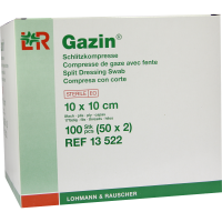 GAZIN Schlitzkompressen 10x10 cm steril 8fach