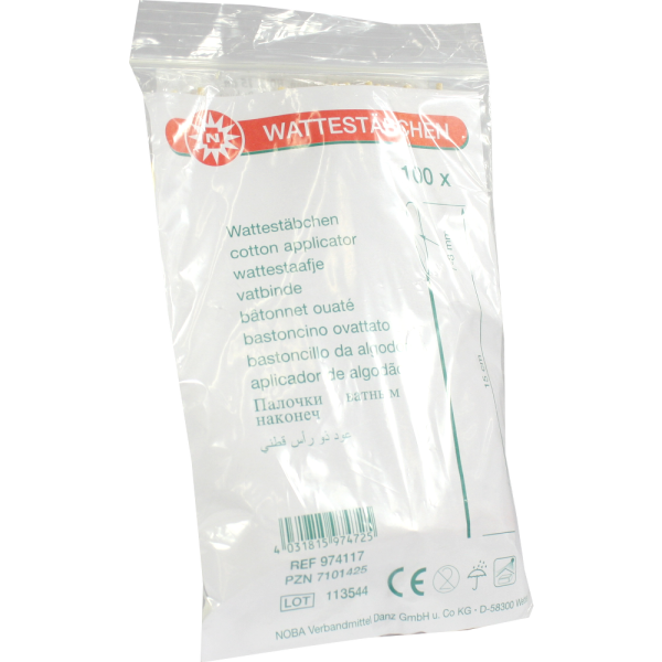 WATTESTÄBCHEN Holz 15 cm mittlerer Kopf