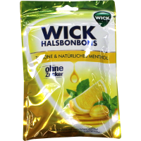WICK Zitrone & natŽ‰rliches Menthol Bonb.o.Zucker